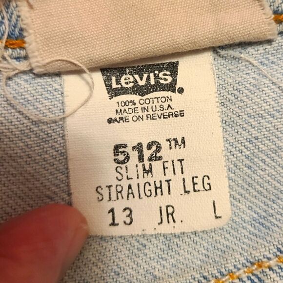 Vintage 90s Levis Jean Shorts Made in USA Light Wash Embellished Furst of a Kind - Picture 8 of 11